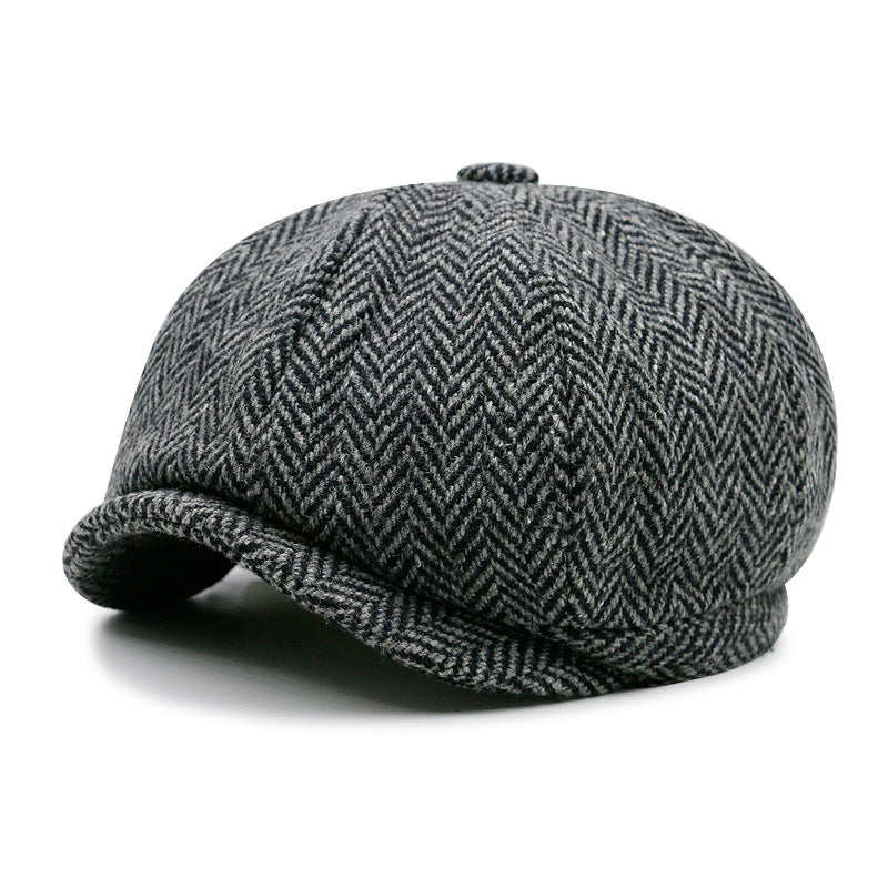 Vintage Newsboy men's winter painters Cap