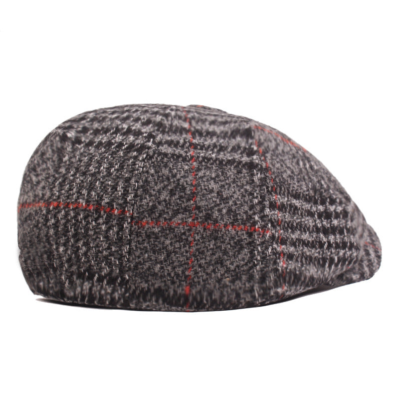 Thickened Newsboy Plaid Cap