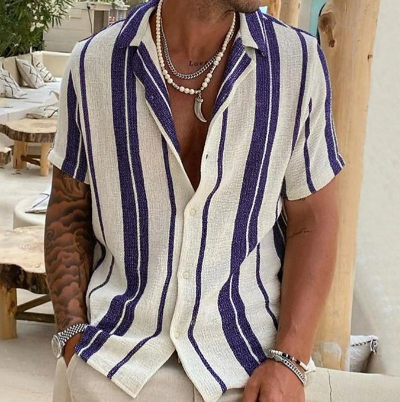 Classic Lapel Short Sleeve Shirt