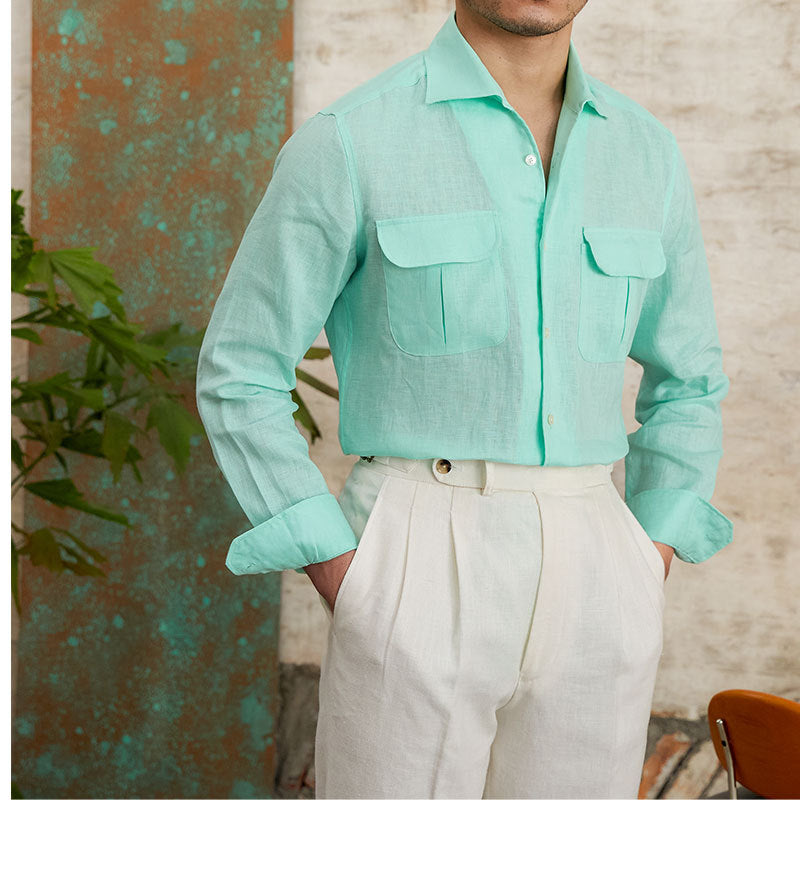 Old money Linen Long Sleeve Shirt