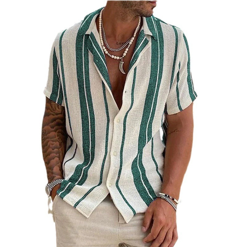 Classic Lapel Short Sleeve Shirt