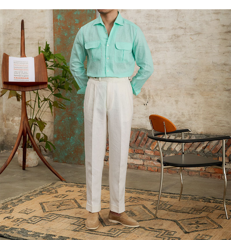 Old money Linen Long Sleeve Shirt