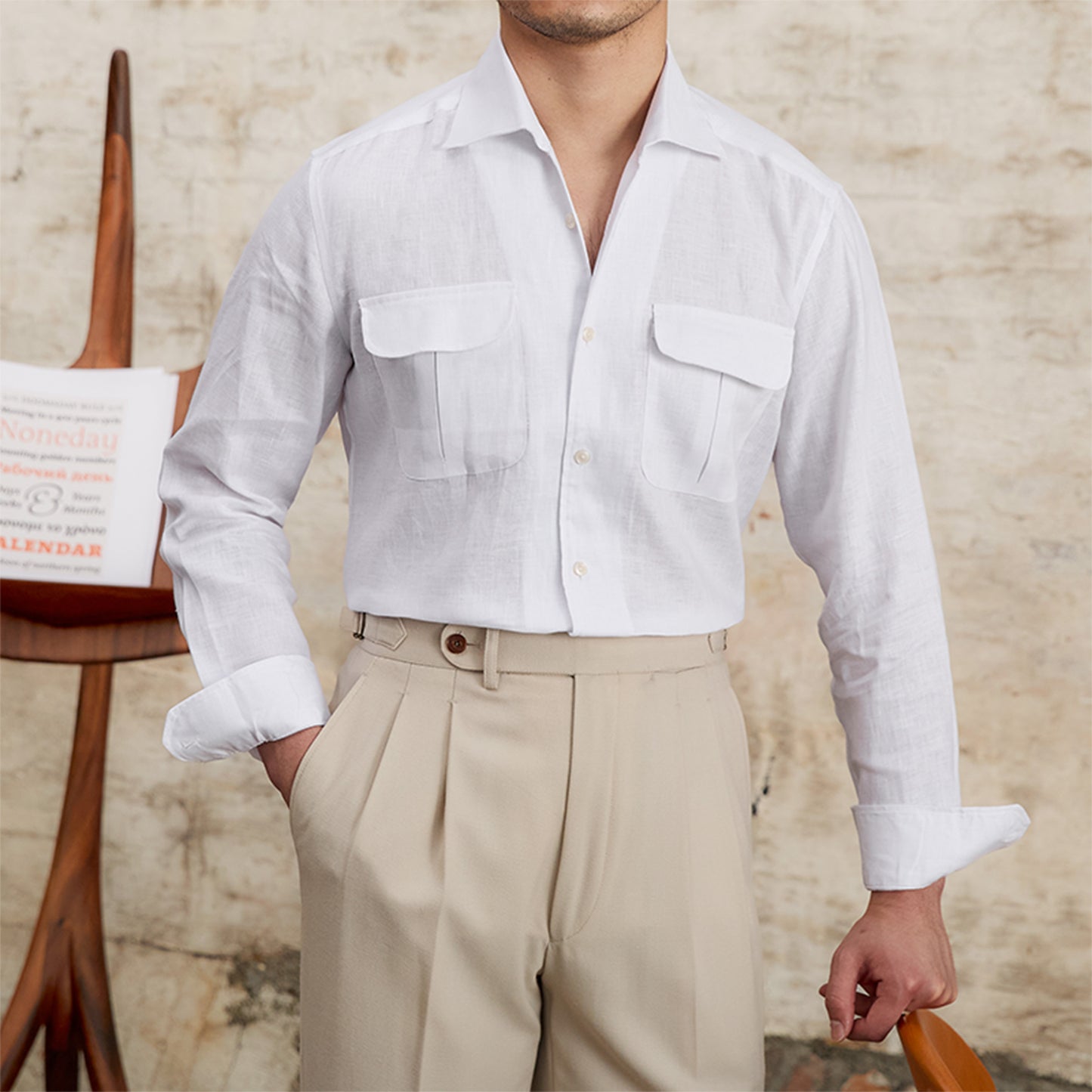 Old money Linen Long Sleeve Shirt