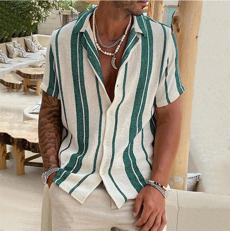 Classic Lapel Short Sleeve Shirt