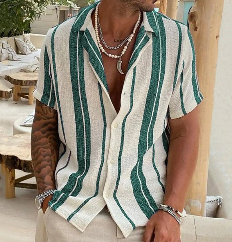 Classic Lapel Short Sleeve Shirt