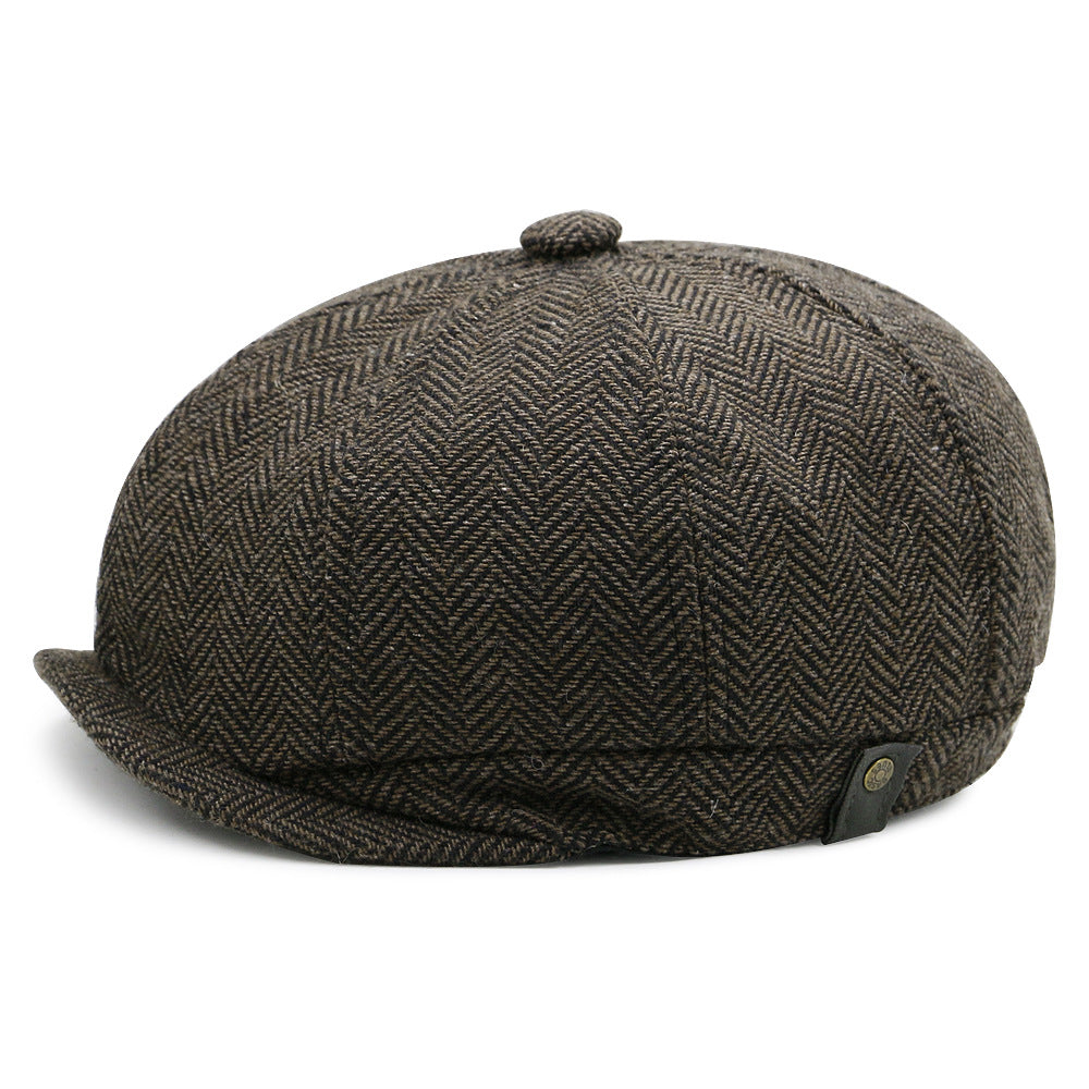 Vintage Newsboy men's winter painters Cap
