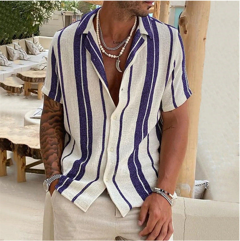 Classic Lapel Short Sleeve Shirt