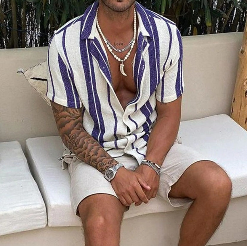 Classic Lapel Short Sleeve Shirt