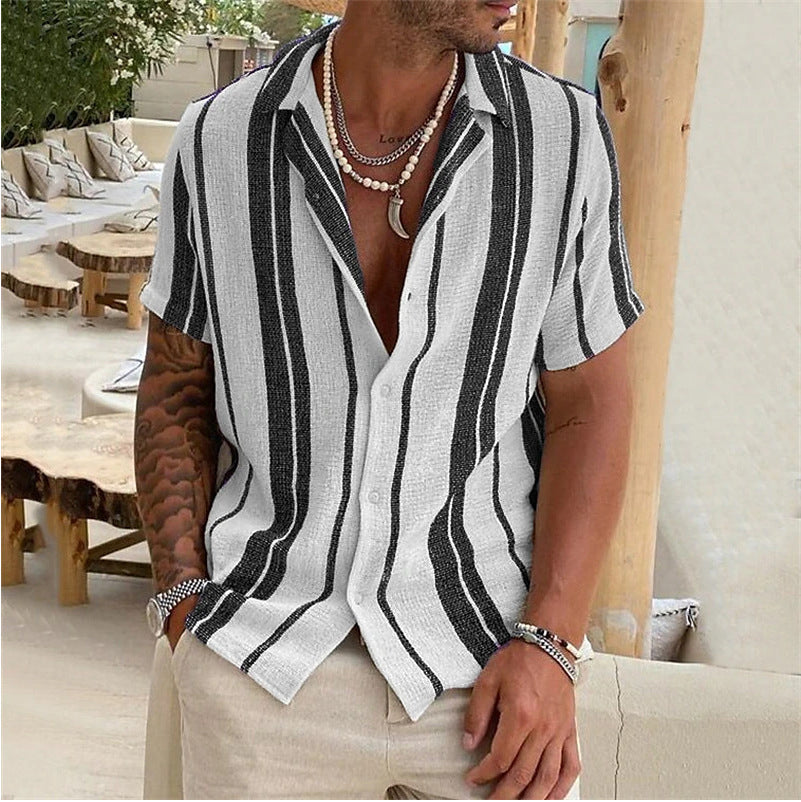 Classic Lapel Short Sleeve Shirt