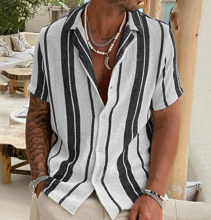 Classic Lapel Short Sleeve Shirt