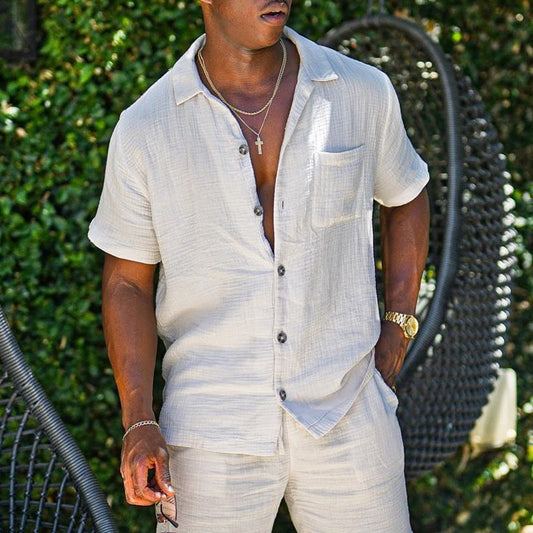 Casual Cotton And Linen Shirt