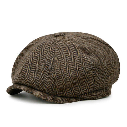 Vintage Newsboy men's winter painters Cap