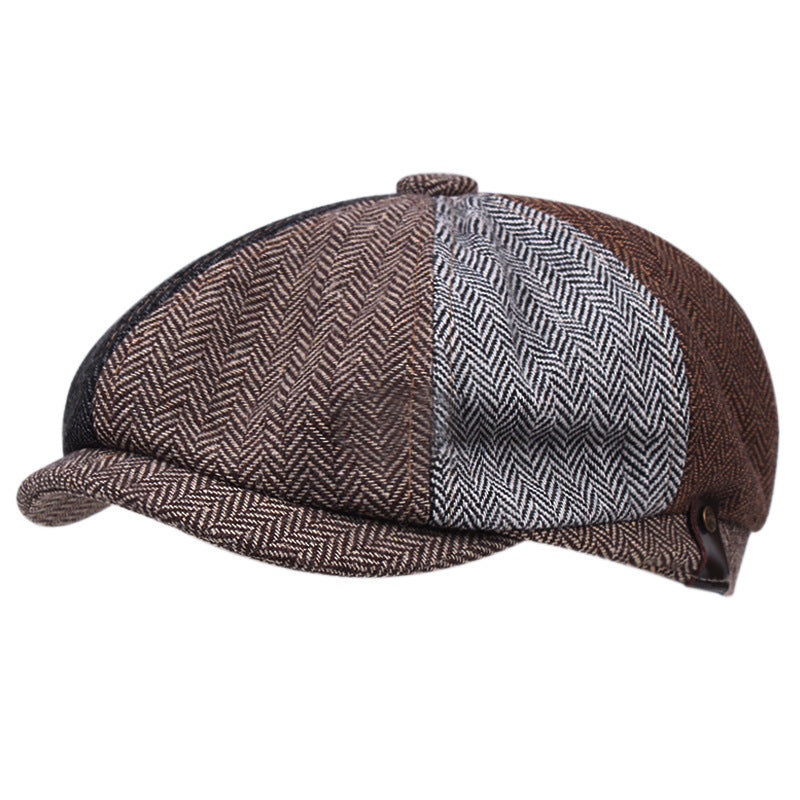 Classic Retro Men's Literary Fashion All-match Octagonal Hat