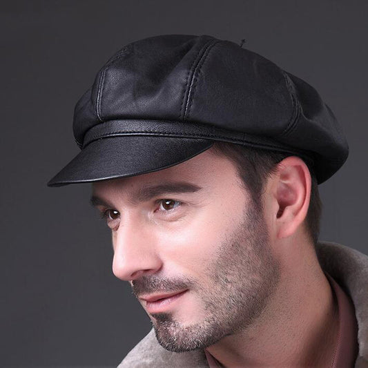 Retro Sheepskin Octagonal Cap