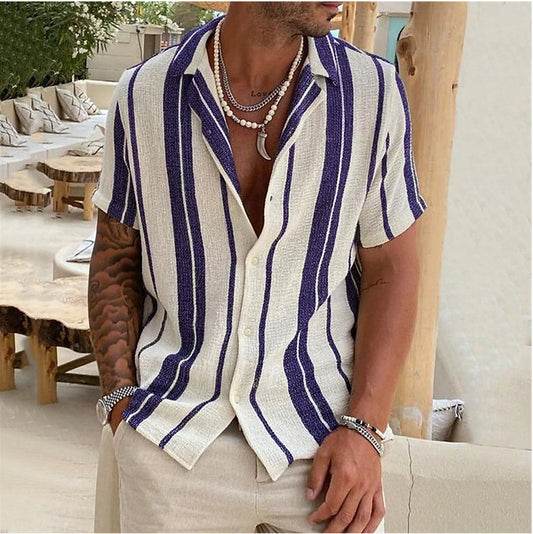 Classic Lapel Short Sleeve Shirt