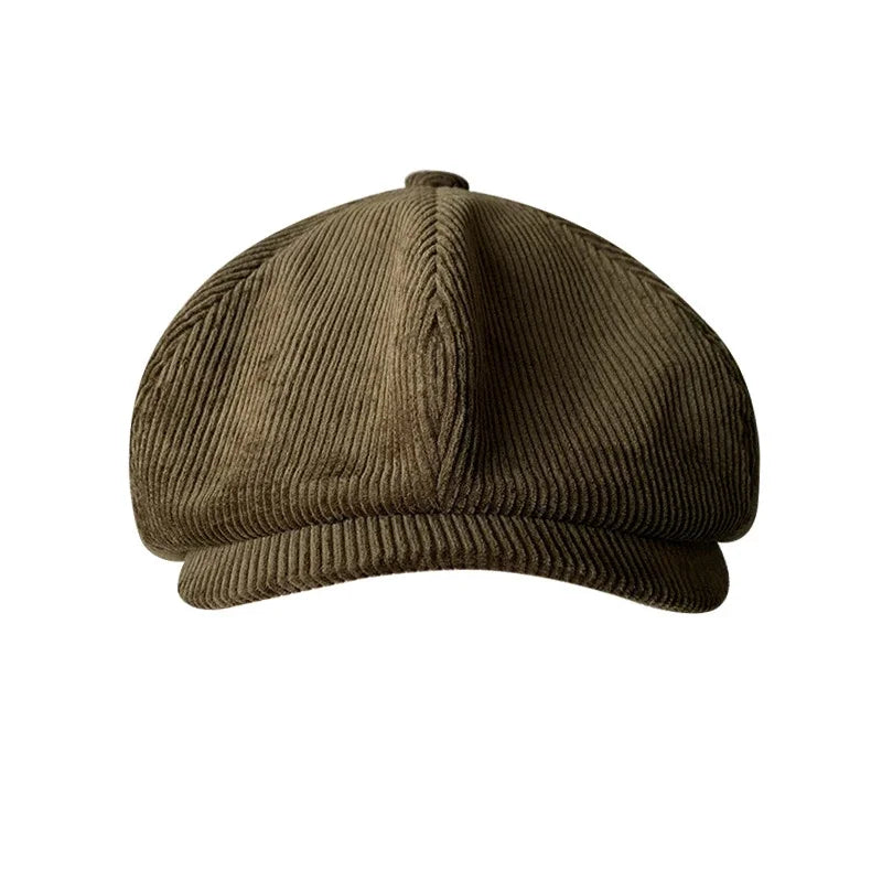 Retro Corduroy Newsboy Cap