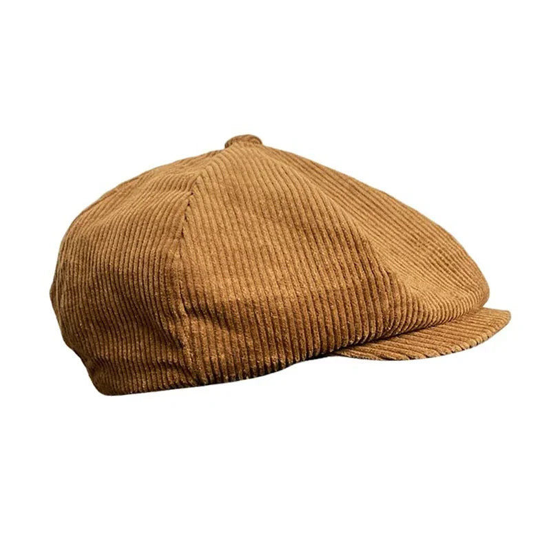 Retro Corduroy Newsboy Cap