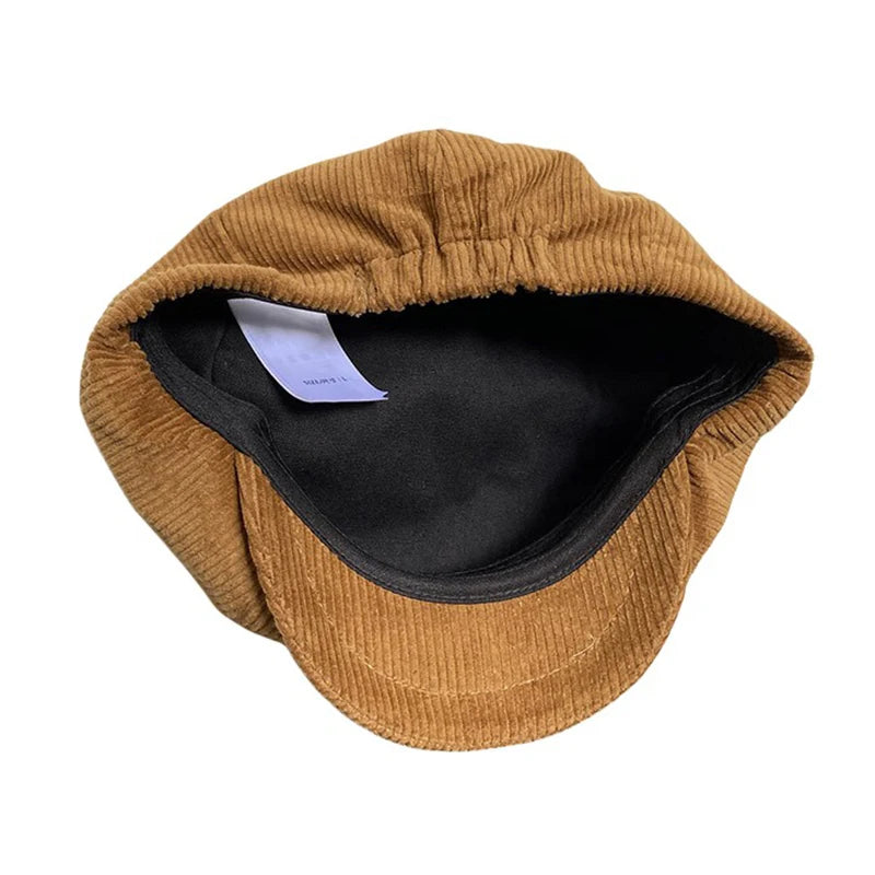 Retro Corduroy Newsboy Cap